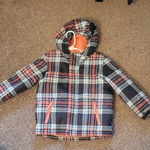 Cat & Jack Multicolor Plaid Puffer Jacket with Hood